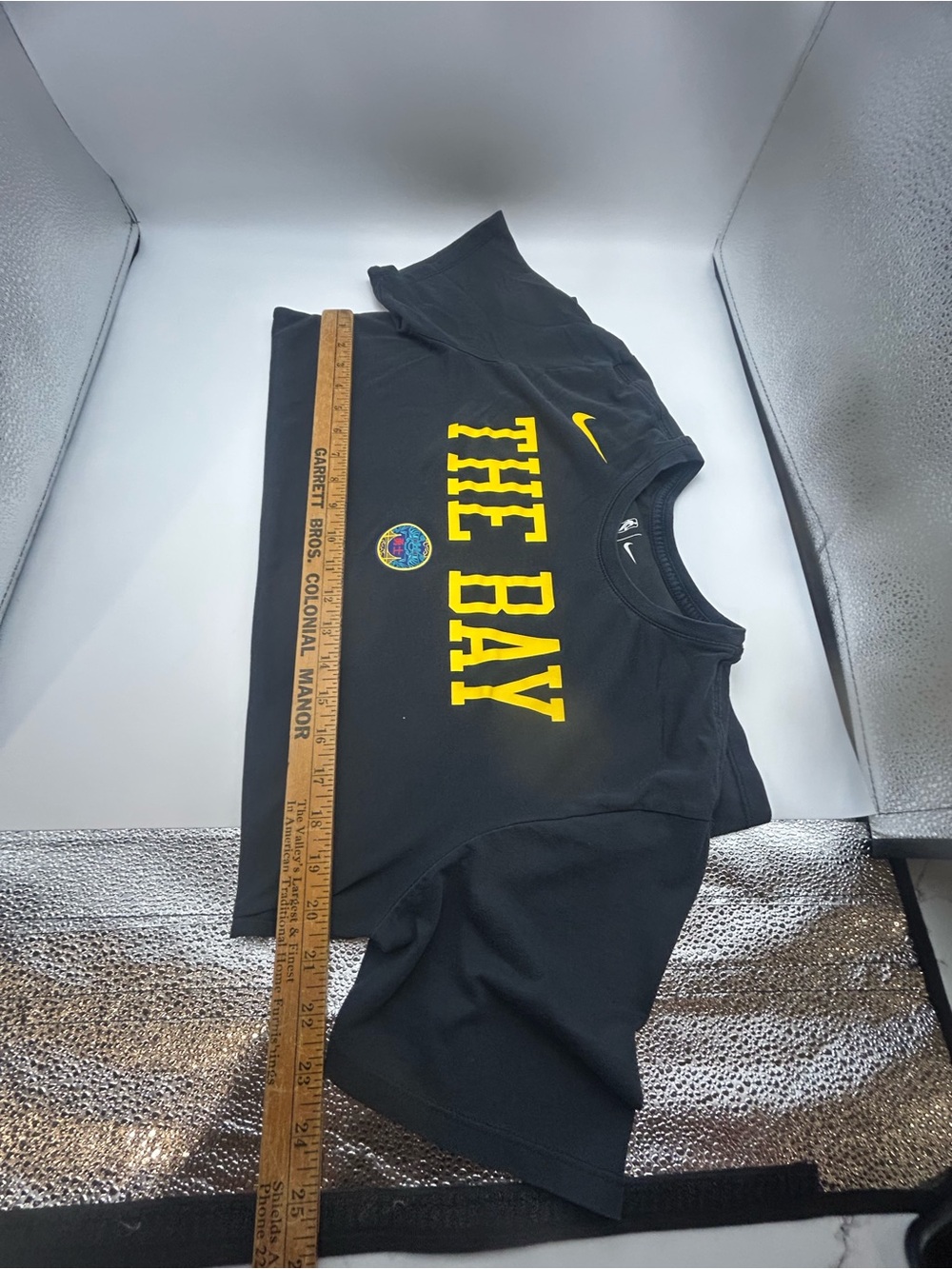 Nike Black  Crewneck Tee with Yellow 'THE BAY' Graphic